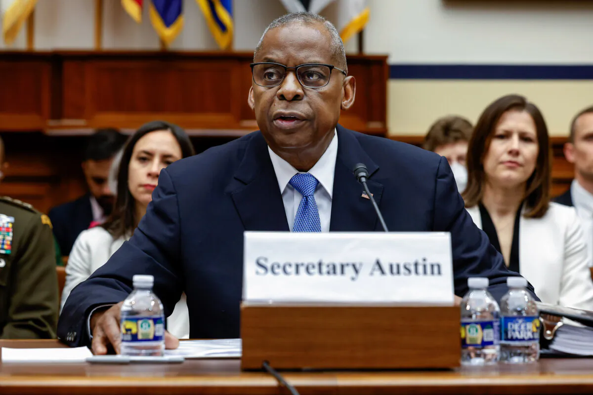 U.S. Defense Secretary Lloyd Austin testifies before the House Armed Services Committee in the Rayburn House Office Building on Capitol Hill in Washington on April 30, 2024. (Chip Somodevilla/Getty Images)

