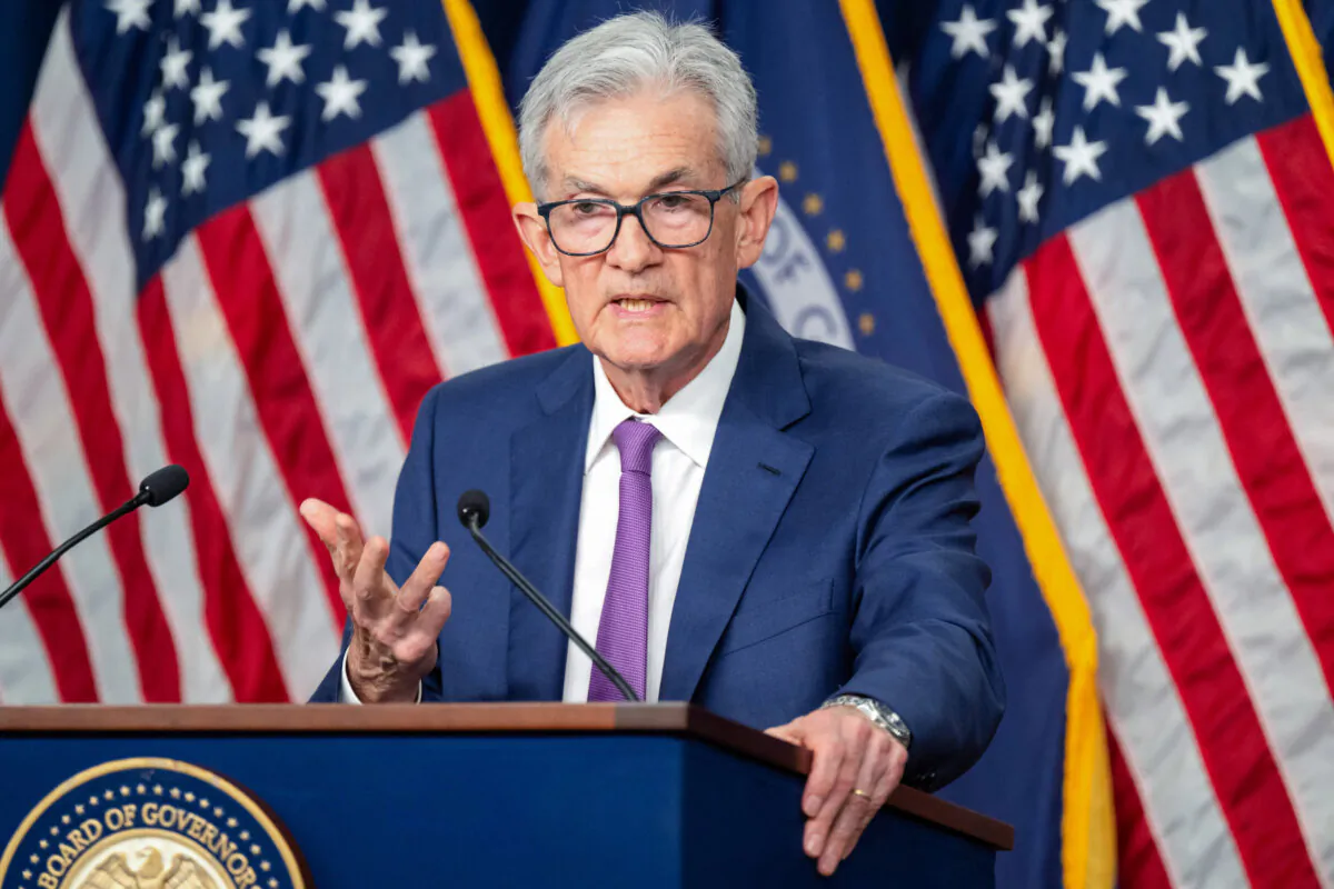 Federal Reserve Chair Jerome Powell holds a press conference at end of the Federal Open Market Committee (FOMC) meeting in Washington, on May 1, 2024. (Saul Loeb/AFP via Getty Images)