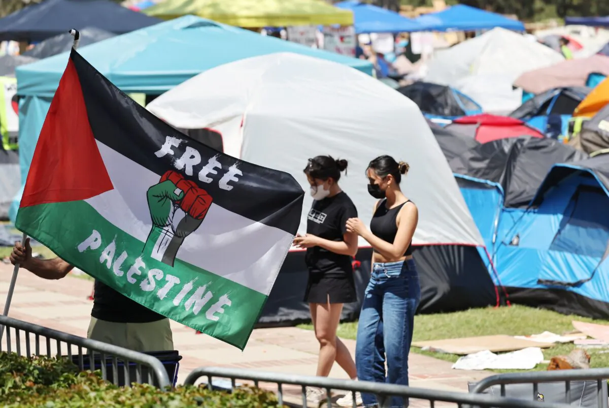 A pro-Palestinian encampment at the University of California–Los Angeles on April 30, 2024. (Mario Tama/Getty Images)
