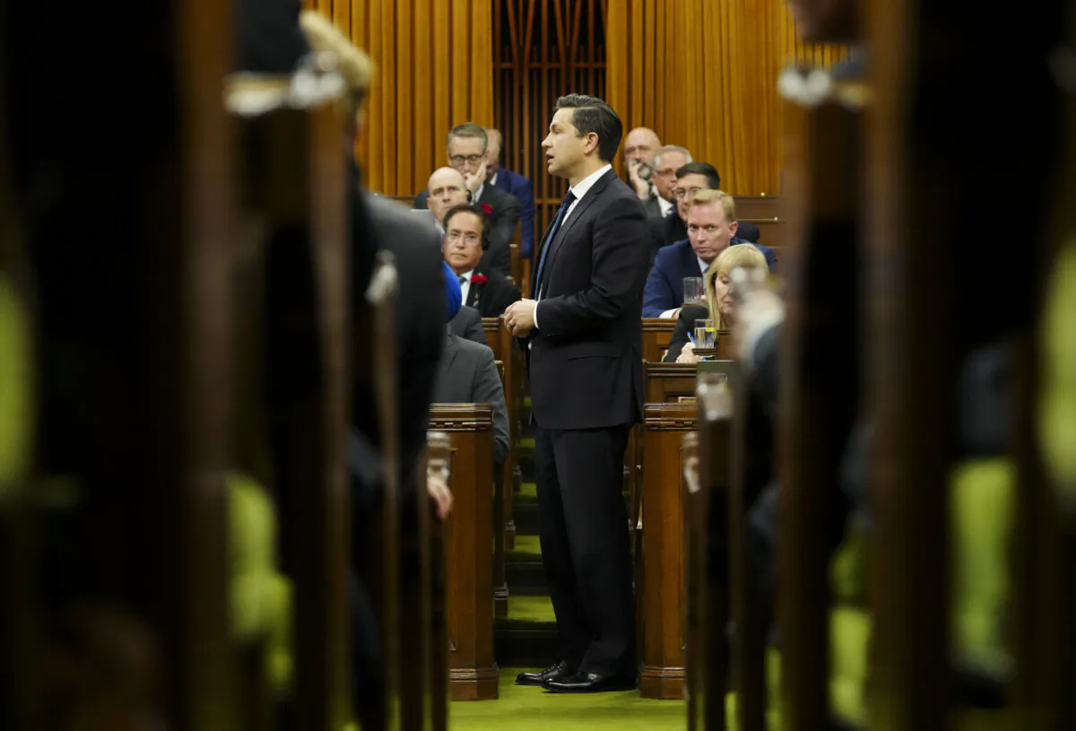 Conservative Leader Pierre Poilievre rises during question period in the House of Commons on May 1, 2024. (The Canadian Press/Sean Kilpatrick)