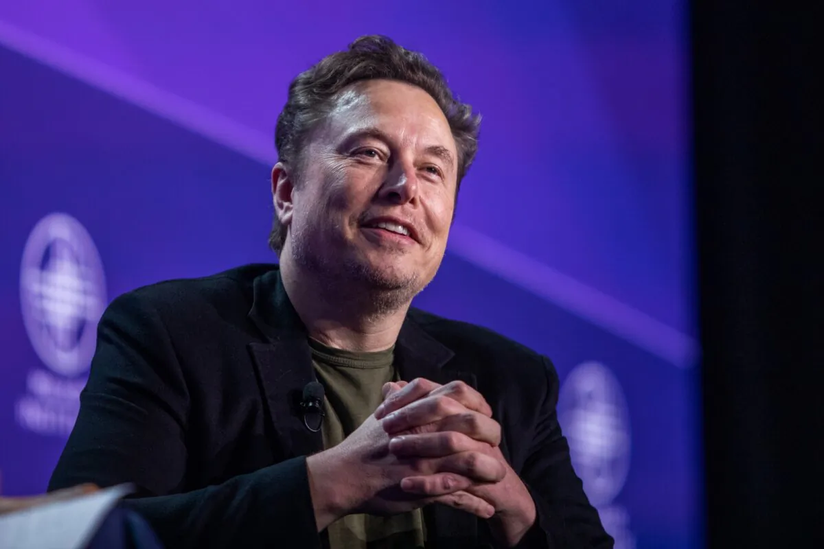 Elon Musk, co-founder of Tesla and SpaceX and owner of X Holdings Corp., speaks at the Milken Institute's Global Conference at the Beverly Hilton Hotel, in Calif., on May 6, 2024. (Apu Gomes/Getty Images)