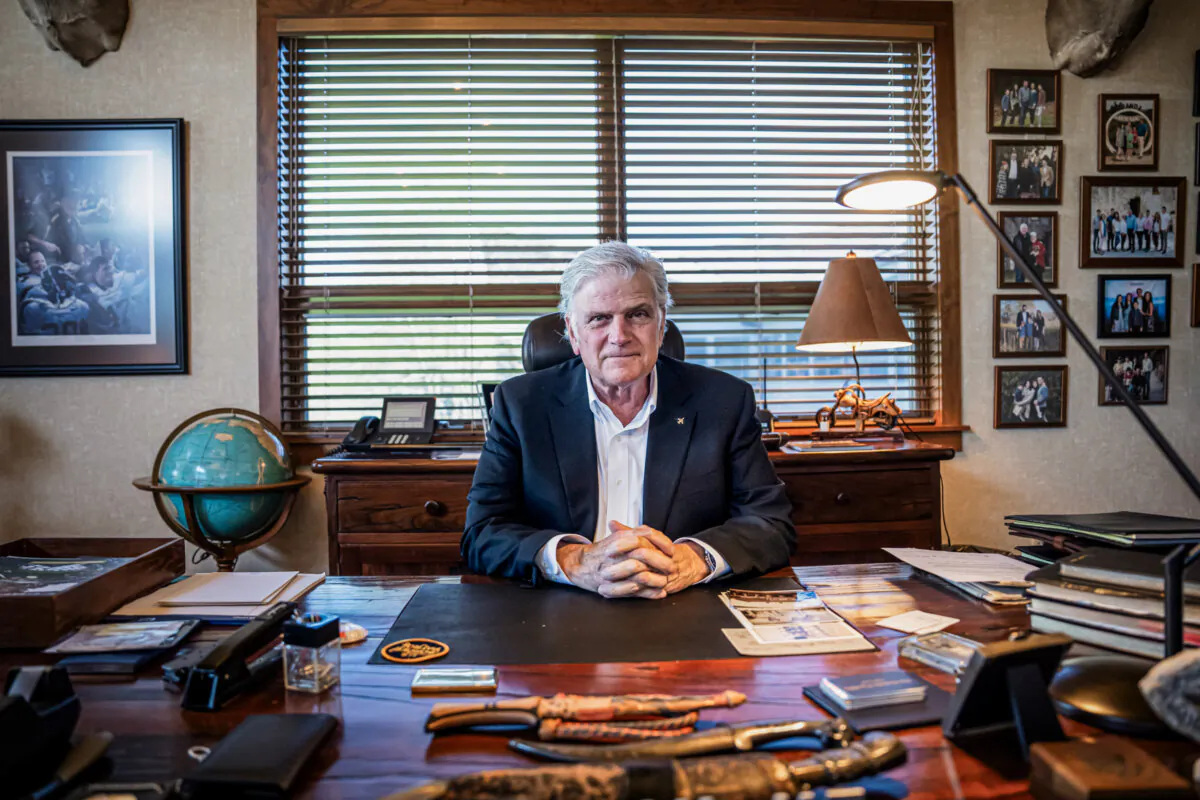 Franklin Graham, president and CEO of Samaritan's Purse and the Billy Graham Evangelistic Association, in his office in Boone, N.C., on April 18, 2024. (Madalina Vasiliu/The Epoch Times)