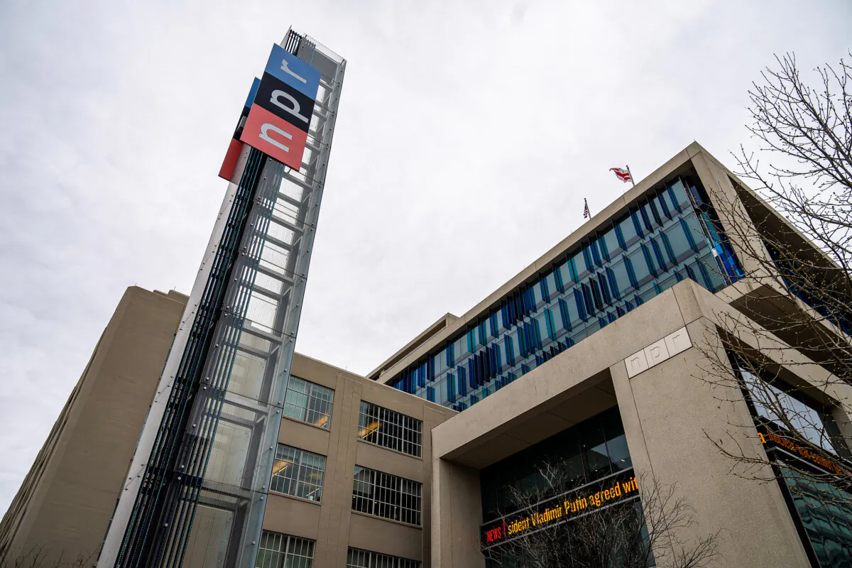 The National Public Radio headquarters on North Capitol Street in Washington on Feb. 22, 2023. (Drew Angerer/Getty Images)