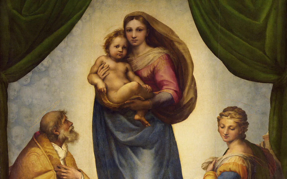 A detail of the "Sistine Madonna," circa 1512–1513, by Raphael. (Public Domain)