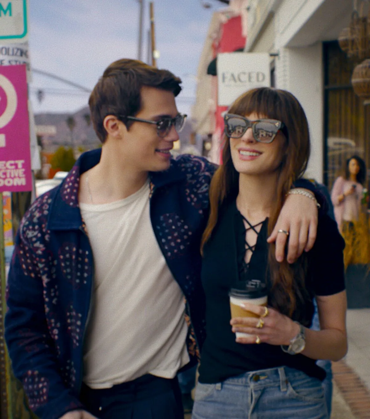 Hayes Campbell (Nicholas Galitzine) and Solène Marchand (Anne Hathaway), in "The Idea of You." (Prime Video)