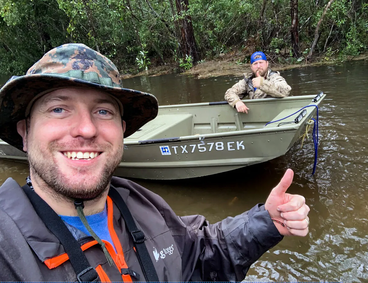 Marine Corps veteran and Jan. 6 defendant Ryan Nichols during a hurricane rescue mission. (Joseph McBride via U.S. District Court)