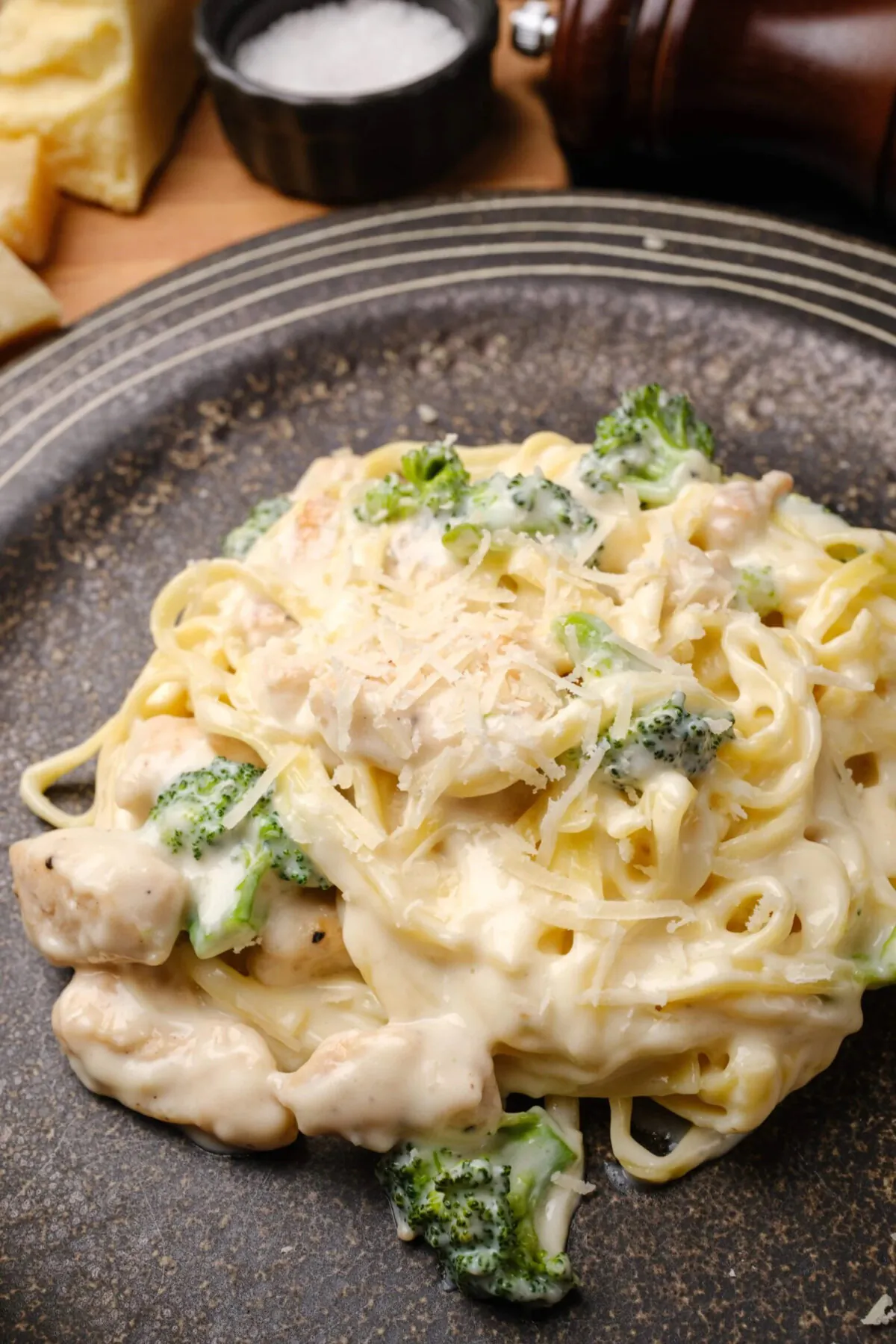 You'll love the creamy, cheesy goodness of this Chicken Fettuccini Alfredo. It's a delicious meal in one. (Courtesy of Amy Dong)