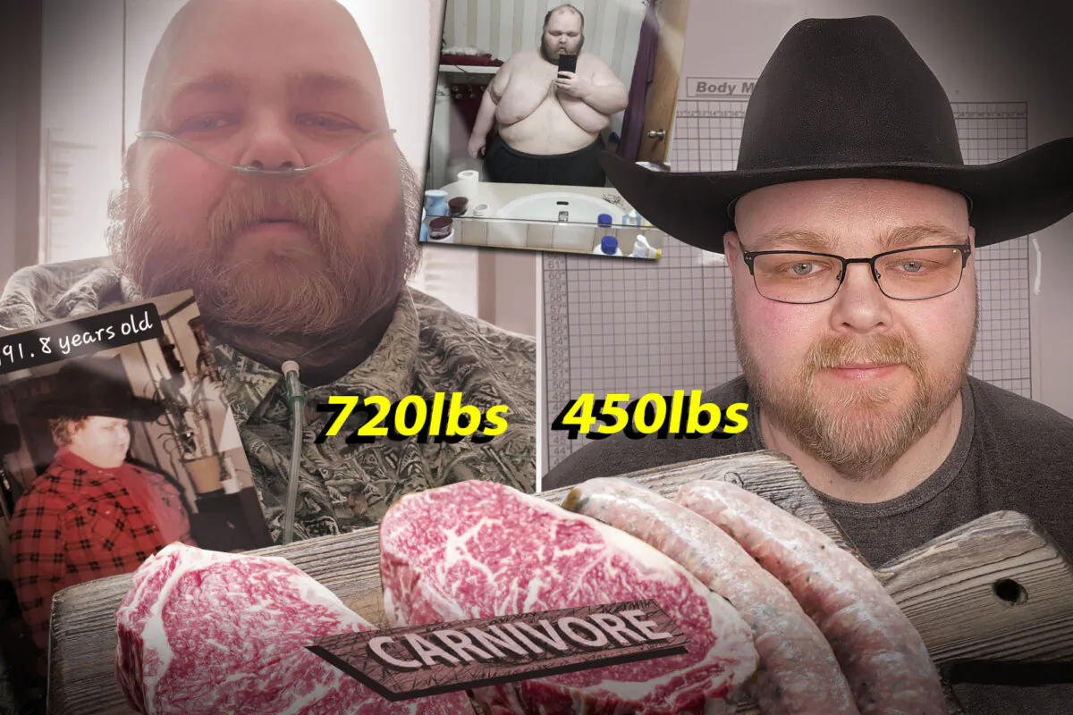 Todd Bockness at different stages of his weight loss journey. (Illustration by The Epoch Times, Courtesy of Todd Bockness, Shutterstock)