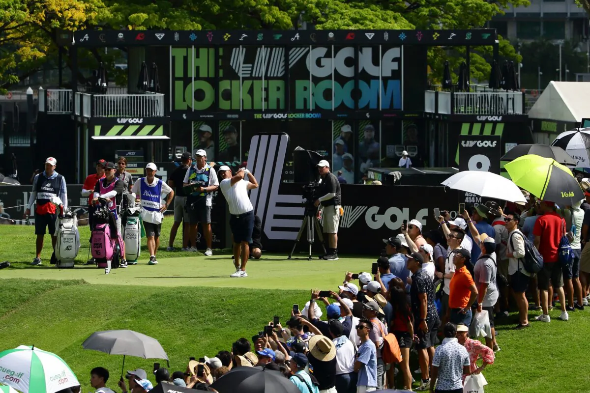 Brooks Koepka of Smash GC in action during day three of the LIV Golf Invitational–Singapore in Singapore on April 30, 2023. (Suhaimi Abdullah/Getty Images)