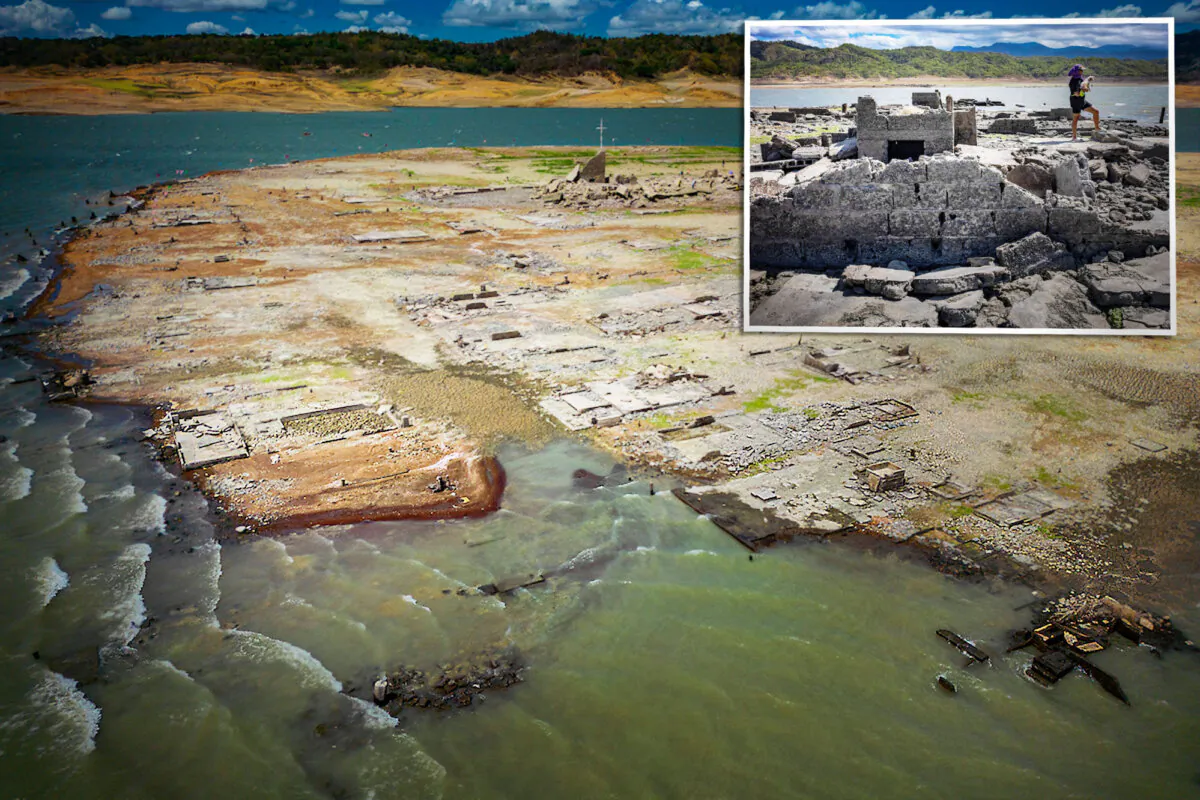 The sunken town of Pantabangan has emerged due to drought in the Philippines. (Ezra Acayan/Getty Images)
