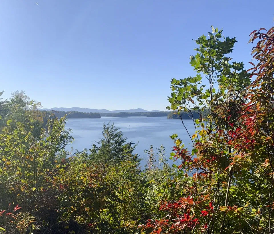 A view of the southeast shore of Lake James in Morganton, NC, from the Fonta Flora Trail approximately three miles from the megasite where an EV battery plant could be constructed (Courtesy of Bill Connell).