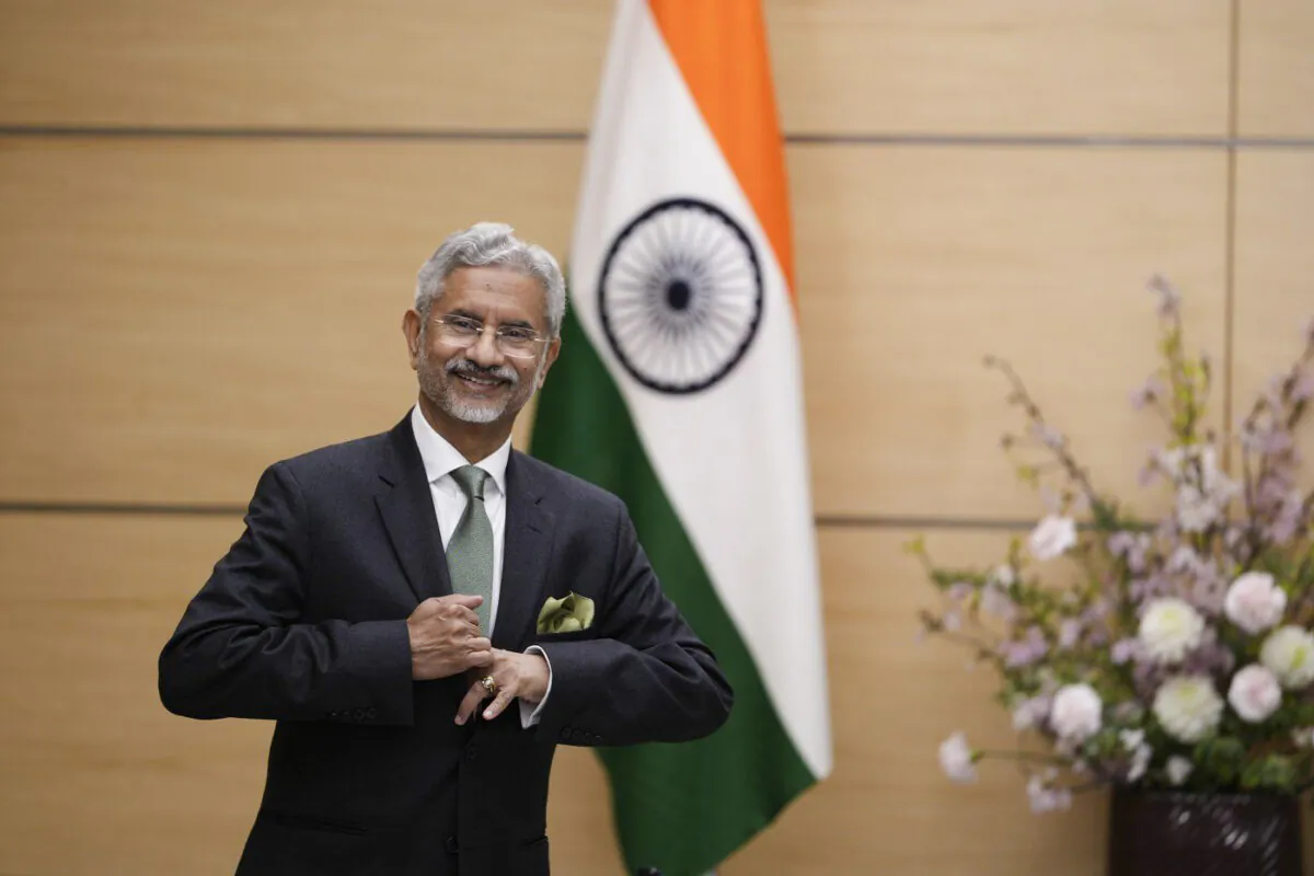 India's Foreign Minister Subrahmanyam Jaishankar waits for Japan's Prime Minister Fumio Kishida as he makes a courtesy visit to Kishida at the prime minister's office in Tokyo, on Mar. 8, 2024. (The Canadian Press/AP-Hiro Komae)