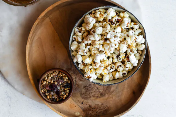 Ghee-Popped Popcorn With Chaat Masala