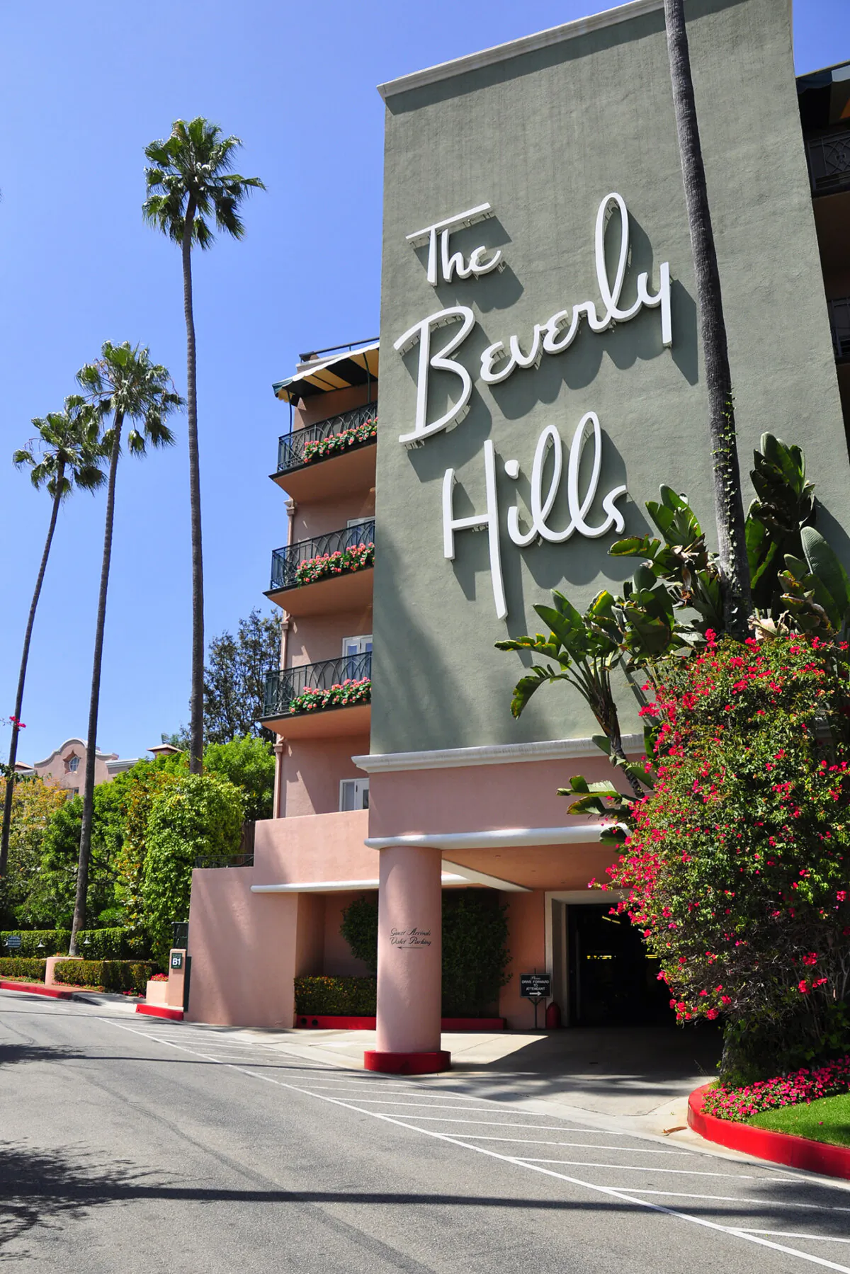 Entrance to the Beverly Hills Hotel in Beverly Hills, California. The hotel received three "keys" from Michelin, the most a hotel can get. (Dreamstime/TNS)