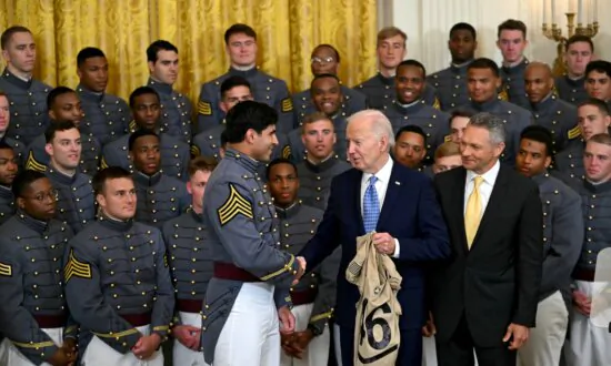 Biden Presents Trophy to Army Black Knights at White House