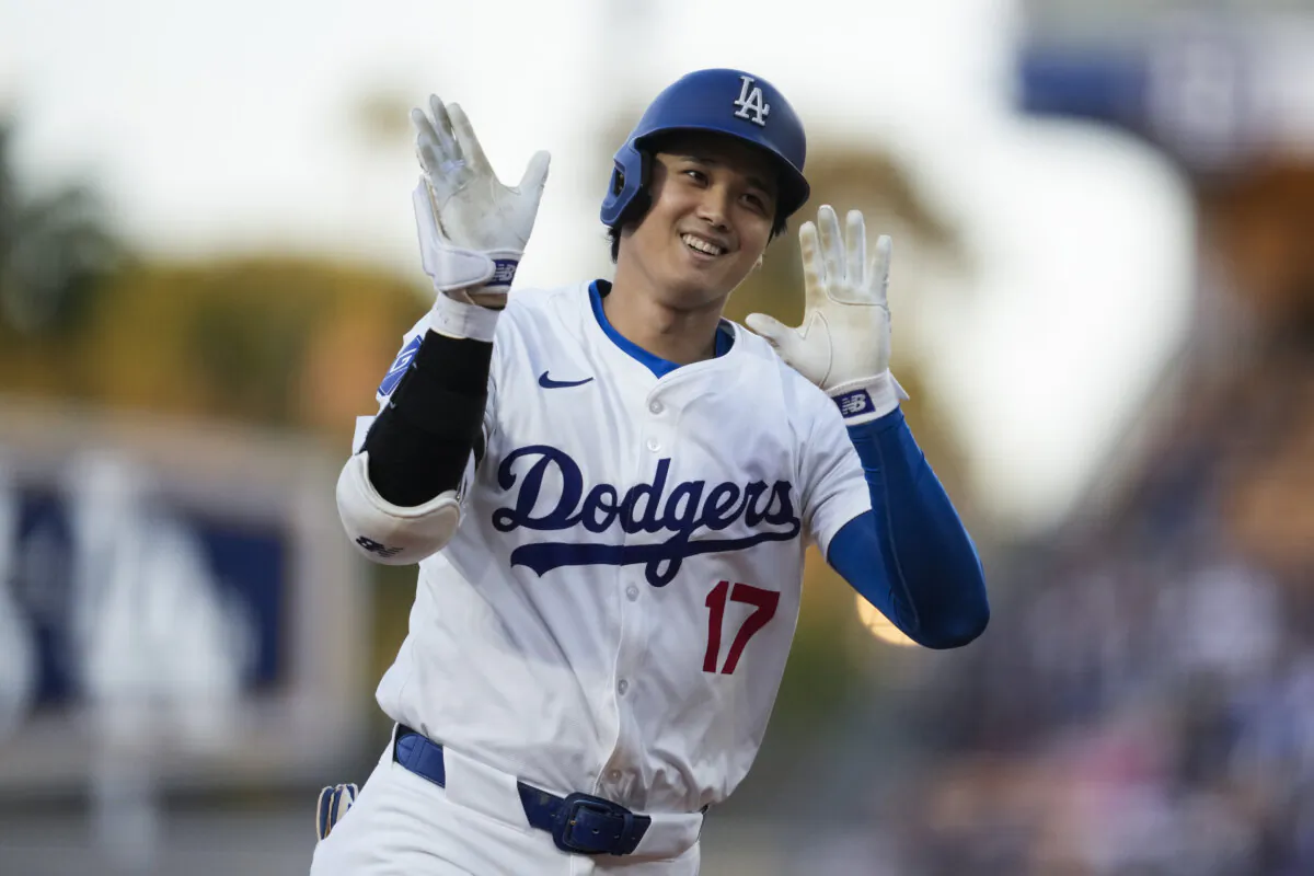 Shohei Ohtani of the Los Angeles Dodgers circles the bases after hitting a home run against the Miami Marlins in Los Angeles on May 6, 2024. (Ashley Landis/AP Photo)
