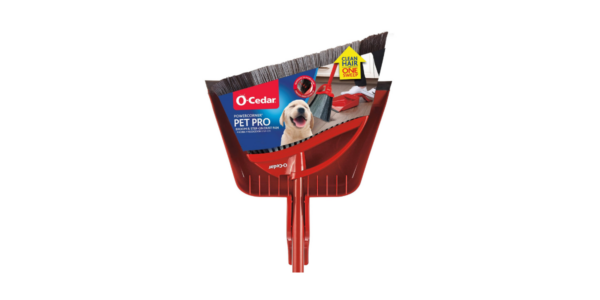 O-Cedar Pet Pro Broom & Step-On Dustpan PowerCorner