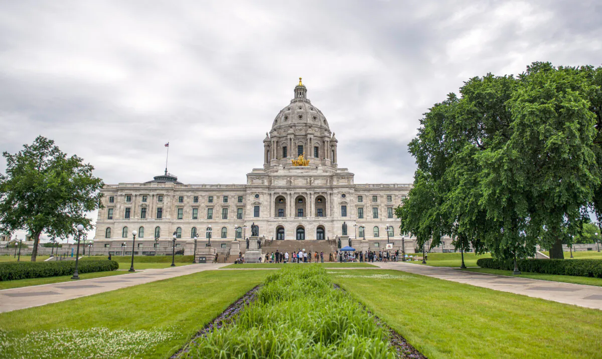 A view outside the Minnesota State Capitol building, in Minneapolis, Minn., on June 20, 2020. (Stephen Maturen/Getty Images)