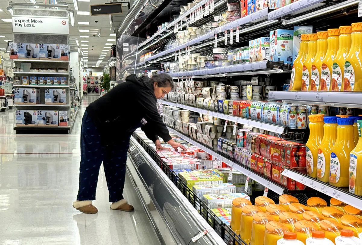 A customer shops for food at a grocery store in San Rafael, Calif., on March 12, 2024. (Justin Sullivan/Getty Images)