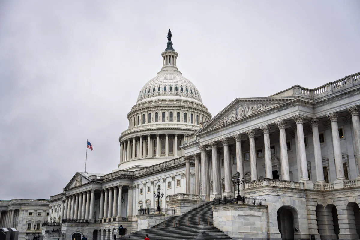 The U.S. Capitol building during a rainy day in Washington on April 2, 2024. (Madalina Vasiliu/The Epoch Times)