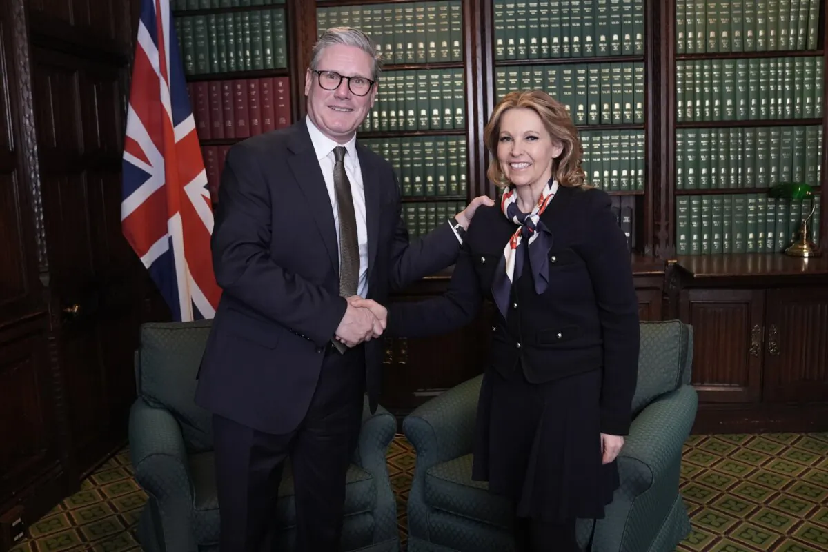 Labour leader Sir Keir Starmer with former Conservative MP Natalie Elphicke in his parliamentary office, in an undated file photo. (Stefan Rousseau/PA)