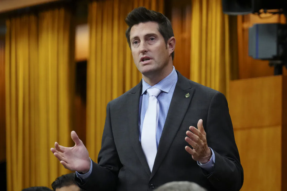 Liberal MP Ryan Turnbull rises during question period in the House of Commons on Parliament Hill, in Ottawa, April 19, 2024. (THE CANADIAN PRESS/Sean Kilpatrick)