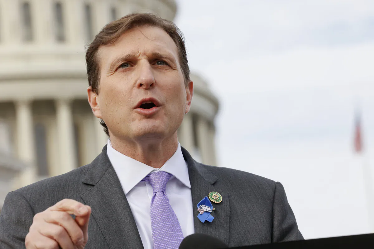 Rep. Dan Goldman (D-N.Y.) speaks during a press conference in Washington on Dec. 13, 2023. (Jemal Countess/Getty Images for Congressional Integrity Project)