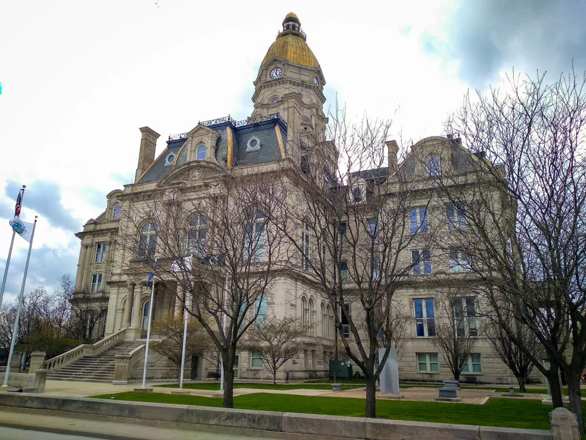 The Vigo County Courthouse in Terre Haute, Ind., has been a landmark of consistency when it comes to presidential elections. Vigo is considered the top bellwether county in the United States and since 1888, it has only missed the mark of voting for the presidential winner three times. (Michael Sakal/The Epoch Times)