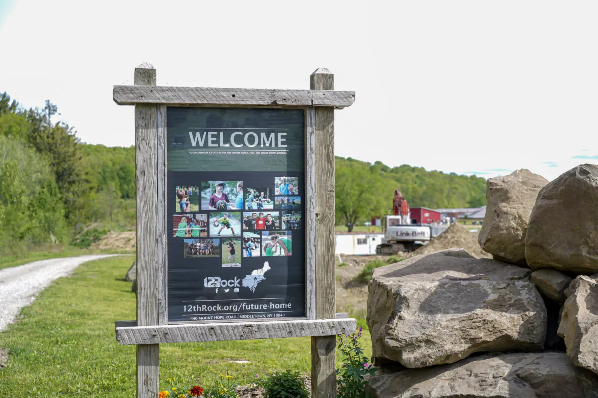 A 12th Rock Sports facility under construction in Middletown, N.Y., on May 9, 2024. (Cara Ding/The Epoch Times)