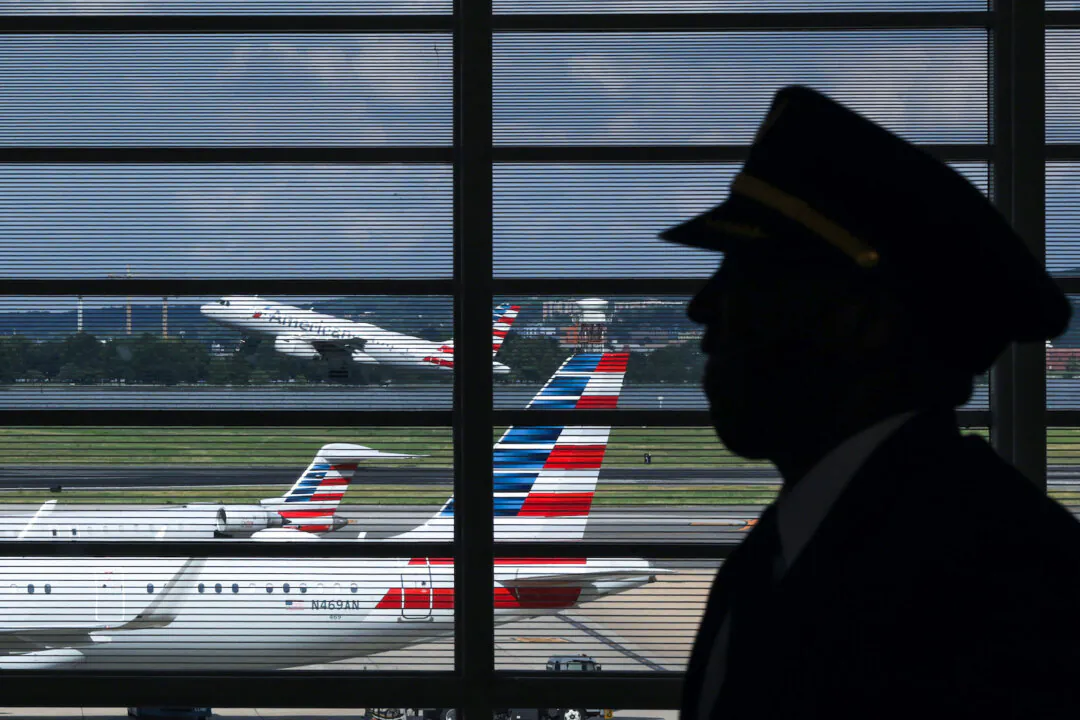 An American Airlines flight takes off from Ronald Reagan Washington National Airport in Washington, D.C., on July 10, 2023. (Alex Wong/Getty Images)