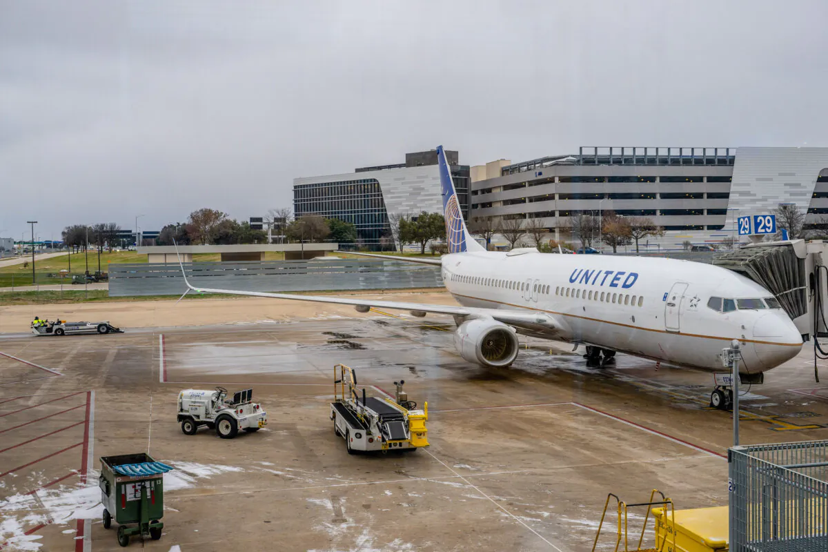 A United Airlines flight is seen ahead of departure at the Austin Bergstrom International Airport in Austin, Texas, on Jan. 15, 2024. (Brandon Bell/Getty Images)