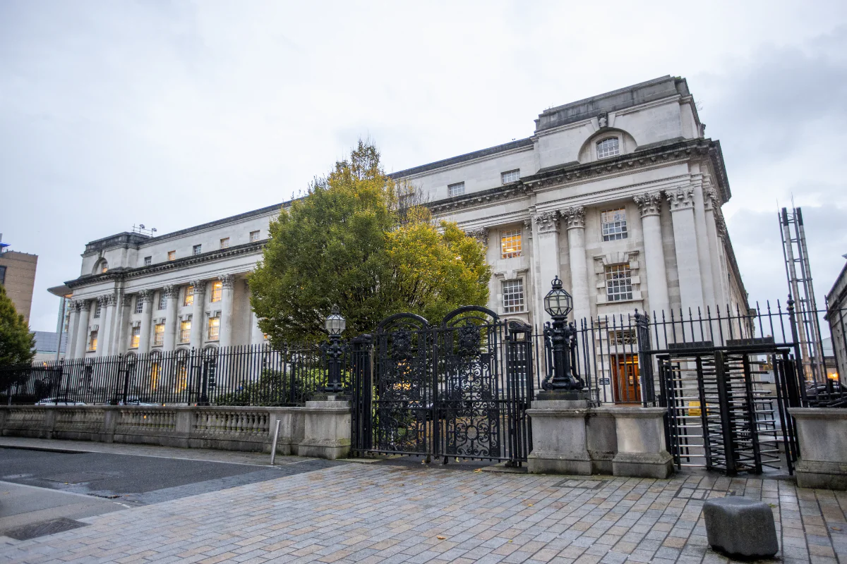 File photo of the Royal Courts of Justice where the High Court and the Court of Appeal sit in Belfast, Northern Ireland, on Nov. 7, 2022. (Liam McBurney/PA Wire)