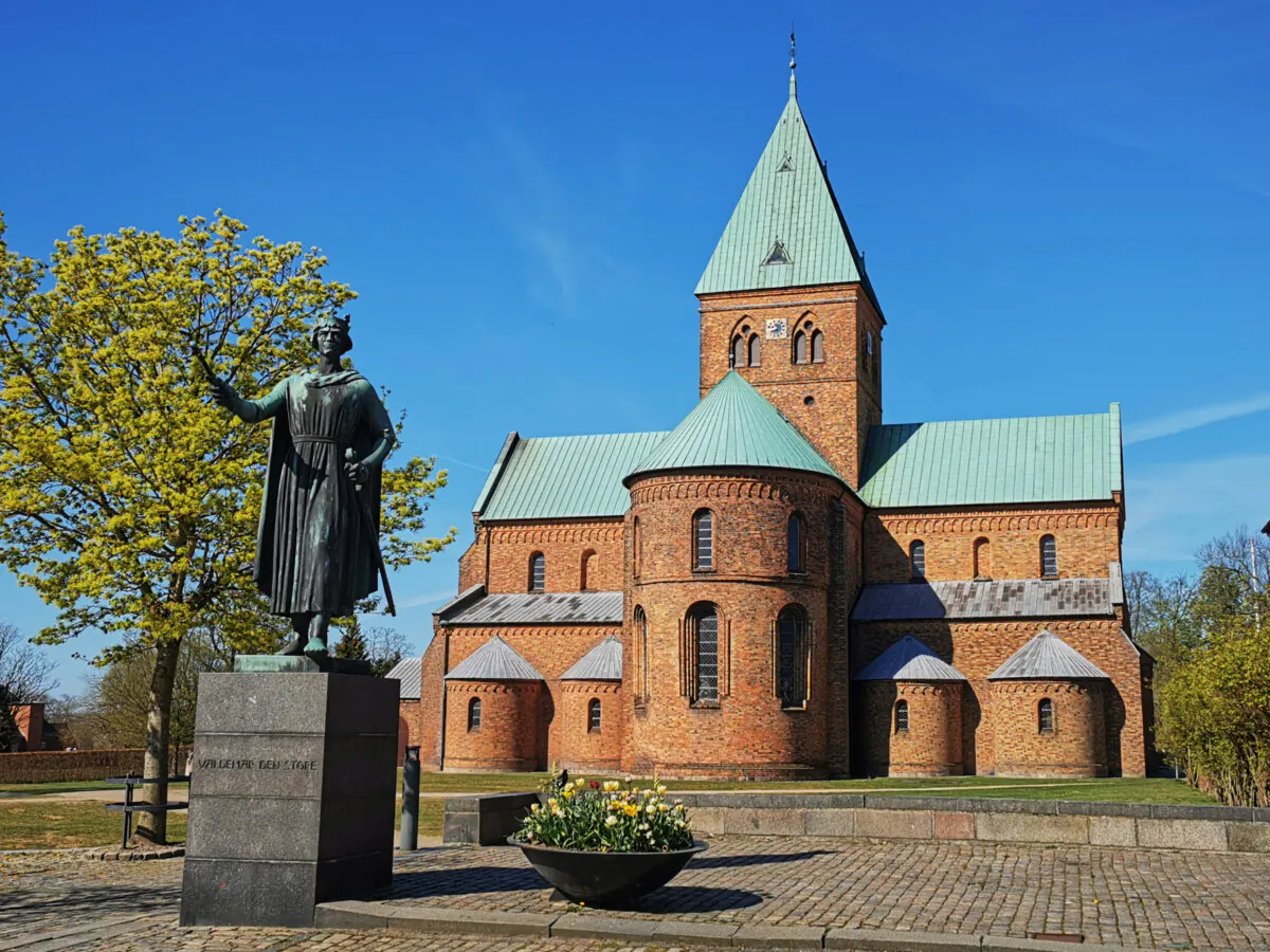 St. Bendt’s Church is a display of classic Romanesque architecture and a proud symbol of Danish identity. The statue of Valdemar the Great, the Danish king who commissioned the church, stands in front of the church, as a tribute to his father, and one of Denmark’s most illustrious medieval monarchs. (Thomas Boege/Shutterstock)
