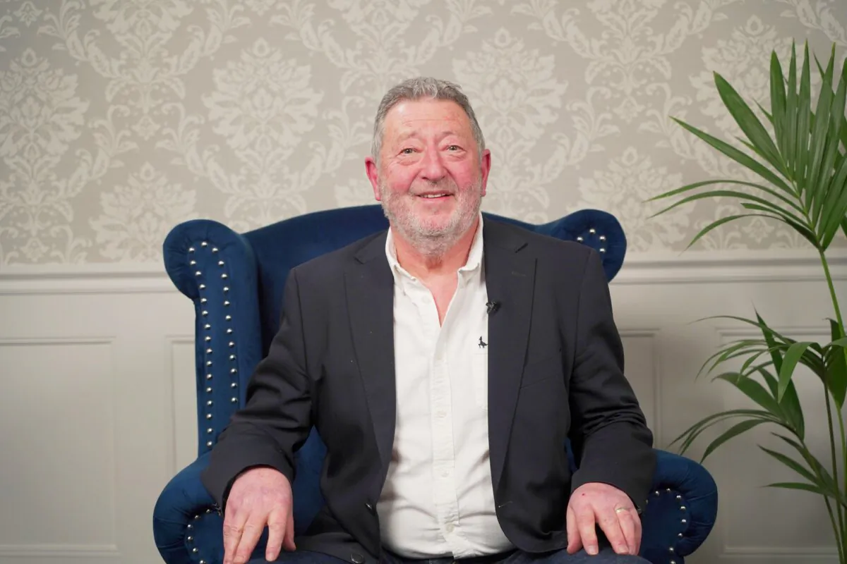 Ex-big pharma consultant Hedley Rees at an interview with NTD's "British Thought Leaders" programme. (NTD)