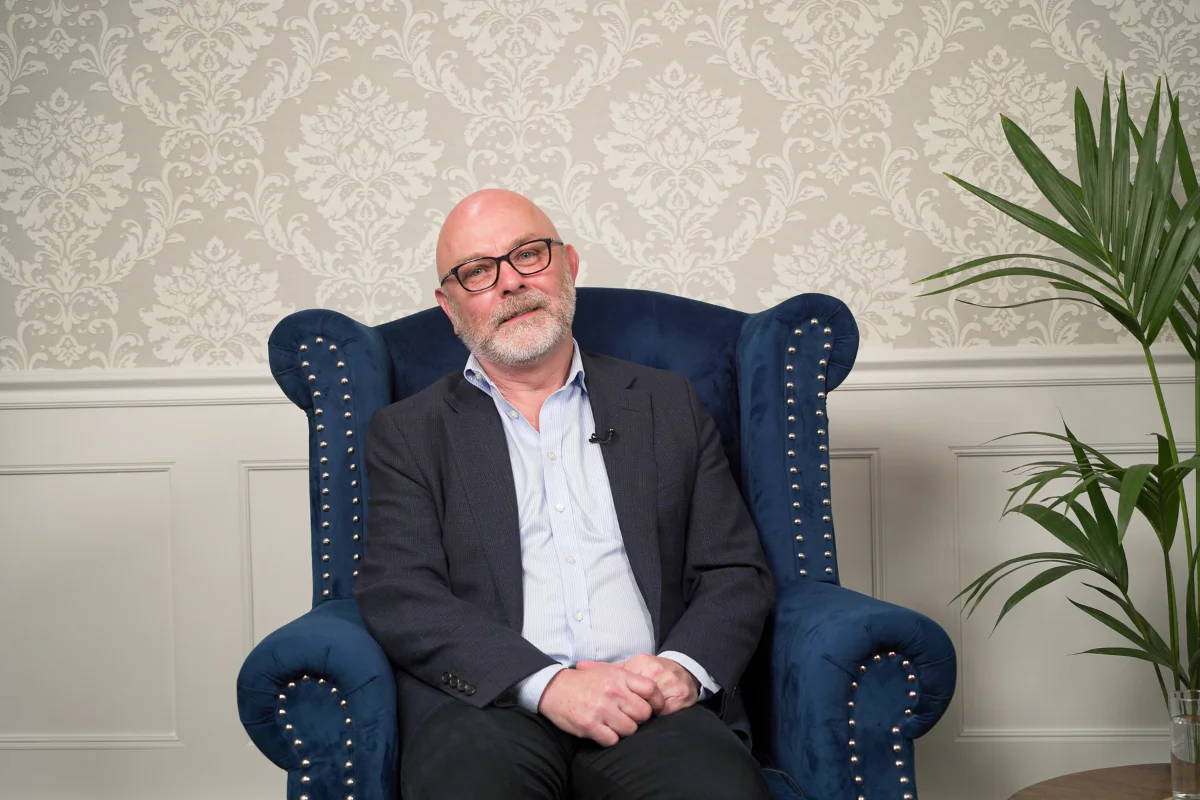 Data scientist and demographer Stephen J. Shaw poses for a photo after an interview with NTD's "British Thought Leaders" programme. (NTD)