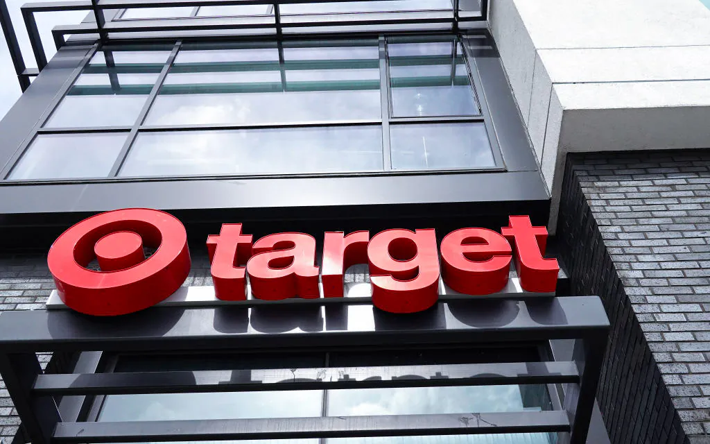 A sign is posted in front of a Target store that is slated for closure in Oakland, Calif., on Sept. 29, 2023. (Justin Sullivan/Getty Images)