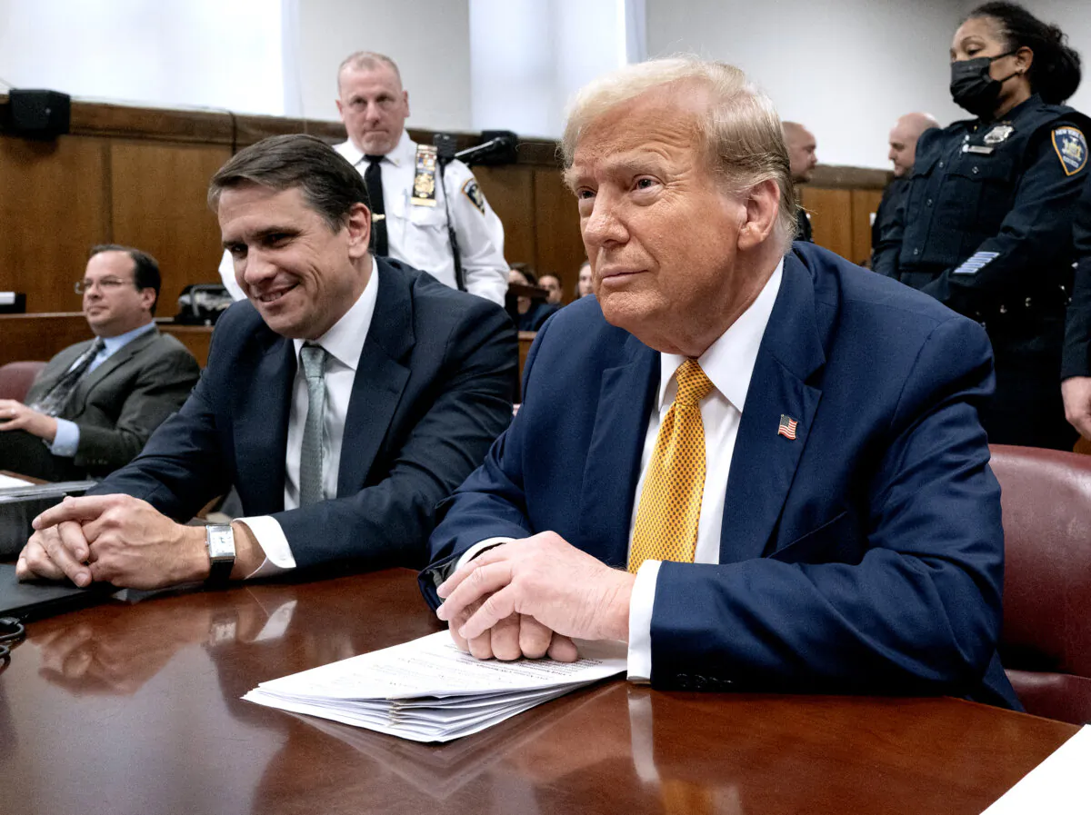 Former President Donald Trump attends his trial at Manhattan Criminal Court in New York City, on May 14, 2024. (Craig Ruttle/POOL/AFP)