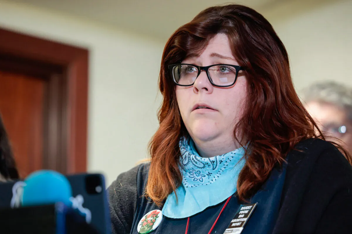 Pro-life activist Lauren Handy speaks at a news conference in Washington, on April 5, 2022. (Anna Moneymaker/Getty Images)