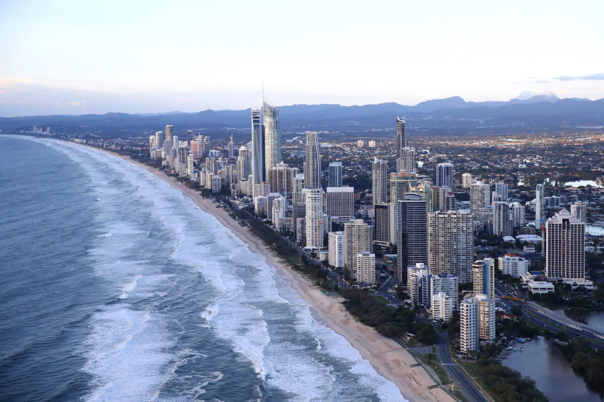 A general view of beachfront hotels in Gold Coast, Australia, on April 7, 2017. (Cameron Spencer/Getty Images)