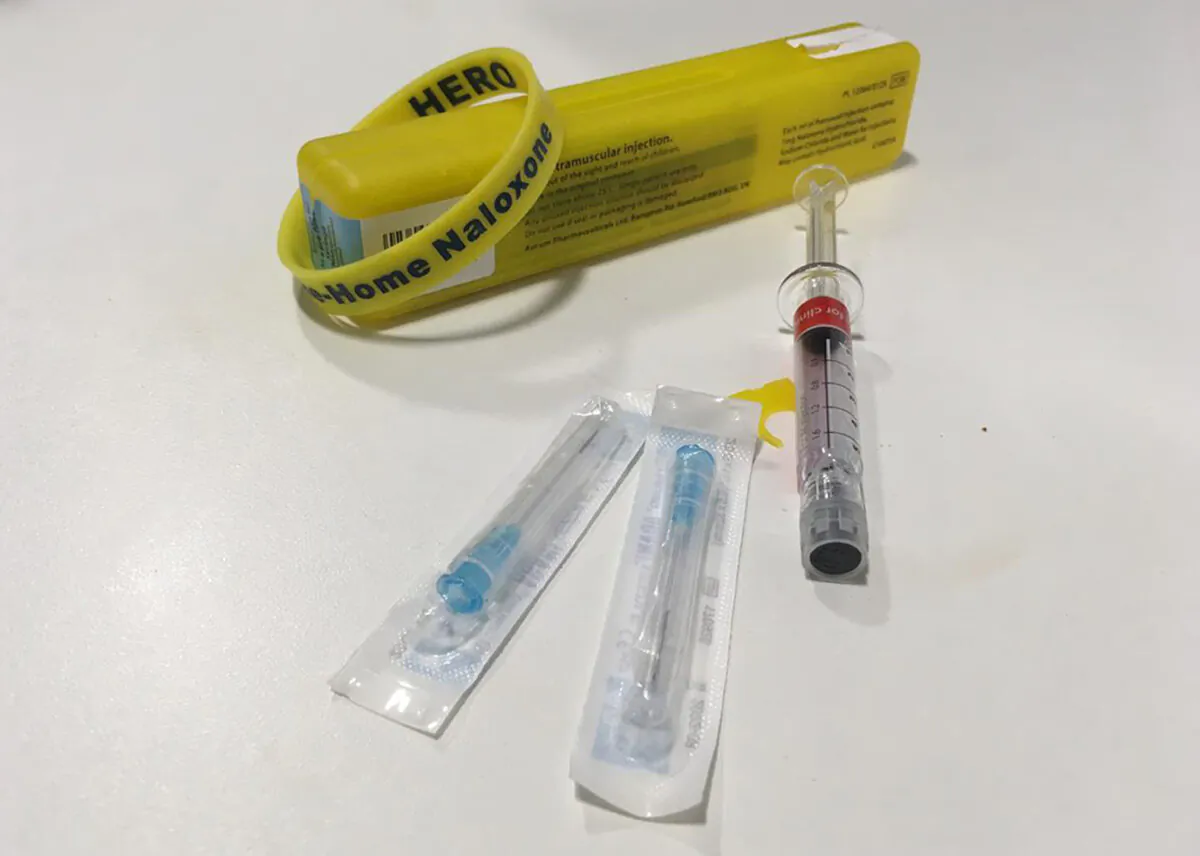 Undated image of a naloxone injection pack—a drug used to help revive people who have had an opiate overdose. (Glasgow City Council)