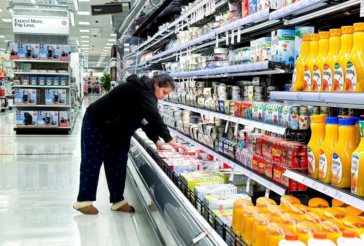 A customer shops for food at a grocery store in San Rafael, Calif., on March 12, 2024. (Justin Sullivan/Getty Images)
