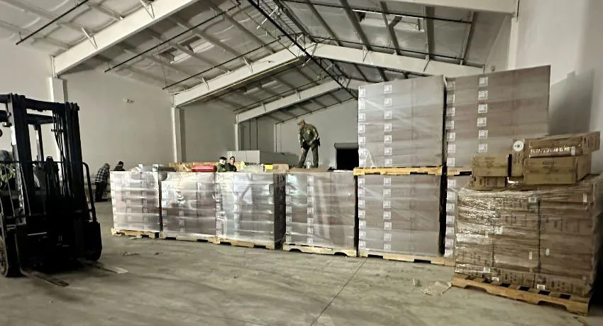 More than 160 pallets of stolen goods, ranging from food products to industrial-grade tools, were seized at a Riverside, Calif., warehouse on May 9, 2024. (Riverside County Sheriff's Department)
