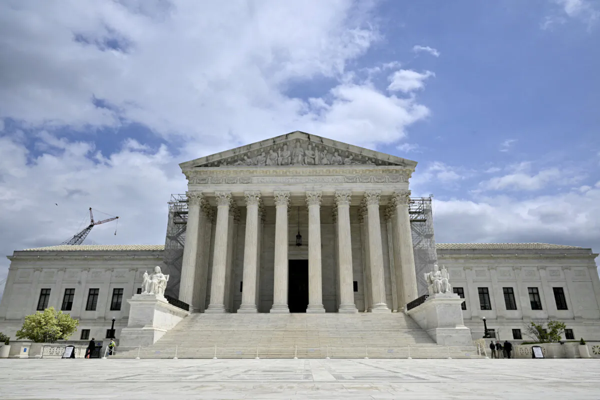 A view of the U.S. Supreme Court as the court hears arguments on the immunity of former President Donald Trump in Washington on April 25, 2024. (Mandel NGAN / AFP)