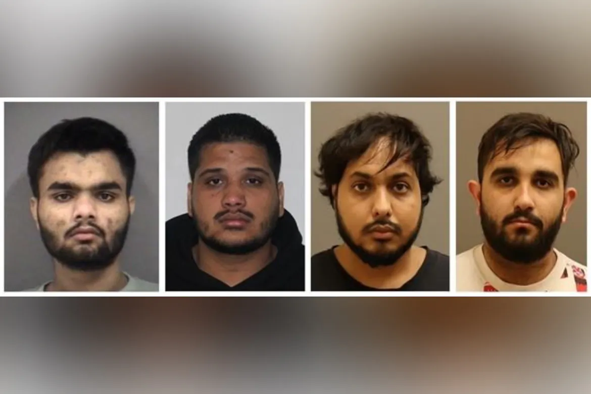 (L-R) Amandeep Singh, Kamalpreet Singh, Karanpreet Singh, and Karan Brar are shown in this composite image made from four undated police handout photos. (The Canadian Press/HO, RCMP)