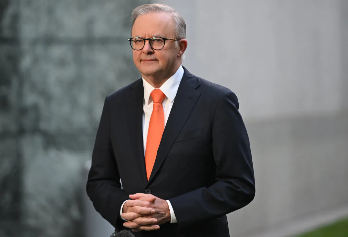 Australian Prime Minister Anthony Albanese during interviews at Parliament House in Canberra, Australia, on May 15, 2024. (Tracey Nearmy/Getty Images)