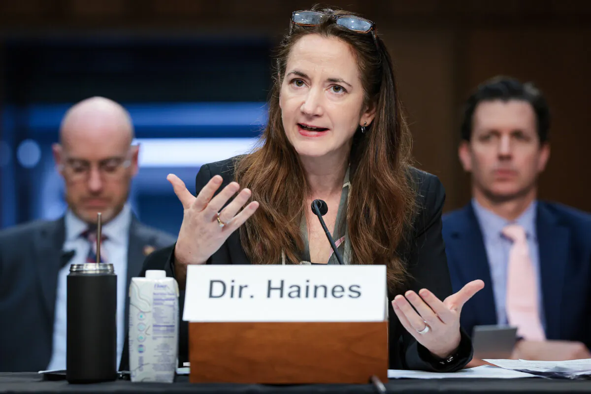 Director of National Intelligence Avril Haines testifies before the Senate Armed Services Committee in Washington on May 2, 2024. (Win McNamee/Getty Images)