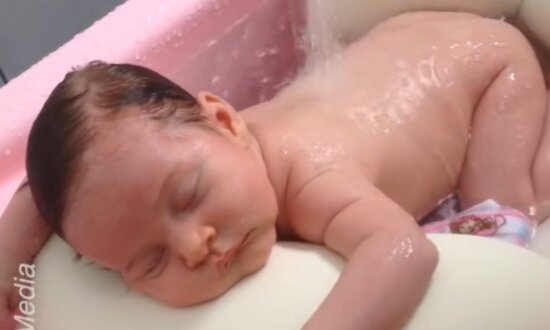 Baby Relaxes During Bath