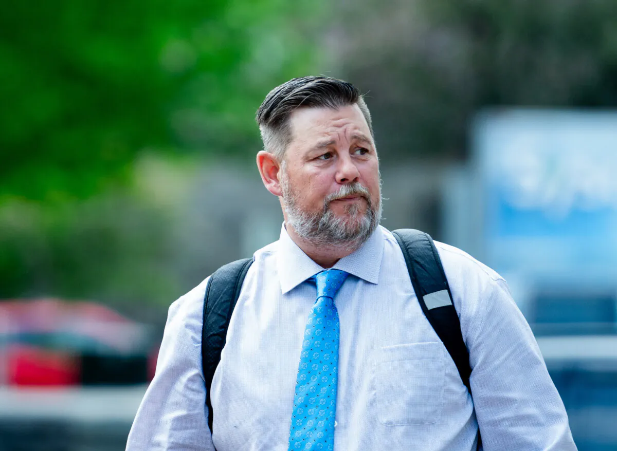 Freedom Convoy organizer Pat King arrives for his trial at the courthouse in Ottawa, on May 16, 2024. (The Canadian Press/Spencer Colby)