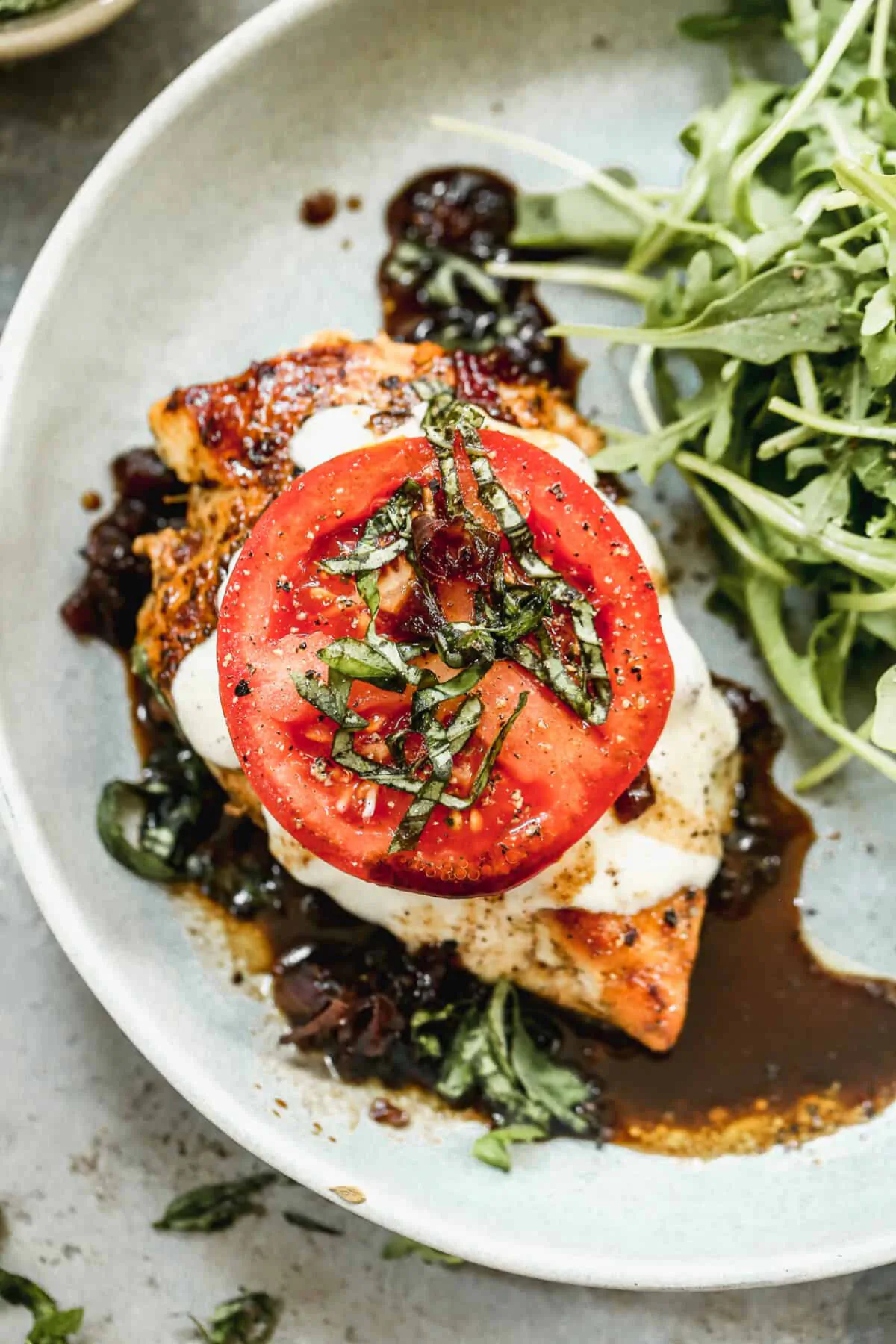 This chicken caprese is healthy, flavorful, and made all in one pan. (Courtesy of Lauren Allen)