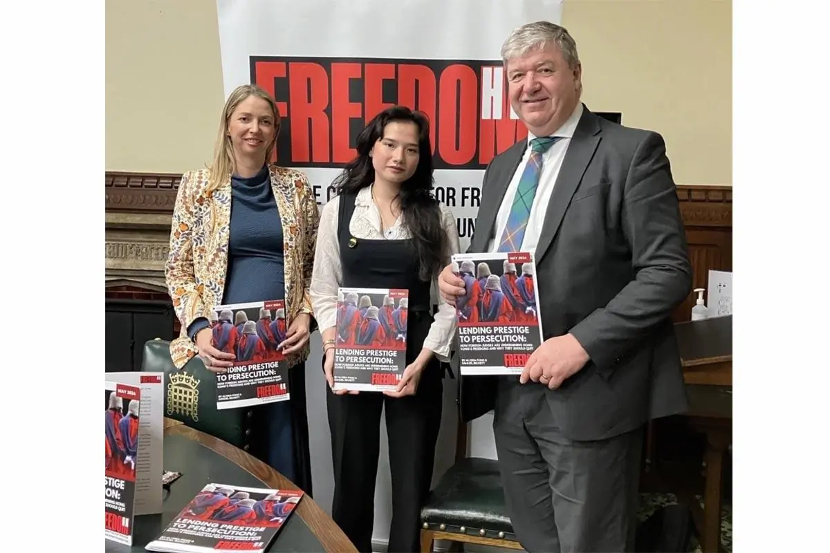 On May 14, the Committee for the Freedom of Hong Kong (CFHK) released the report "Lending Prestige to Persecution: How Foreign Judges are Undermining Hong Kong's Freedom and Why They Should Quit," in the British Parliament. (Screenshot of CFHK website)